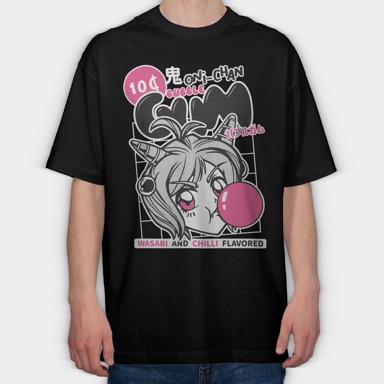 Oni Chan Bubblegum, Tricou Oversize Barbati (Unisex)