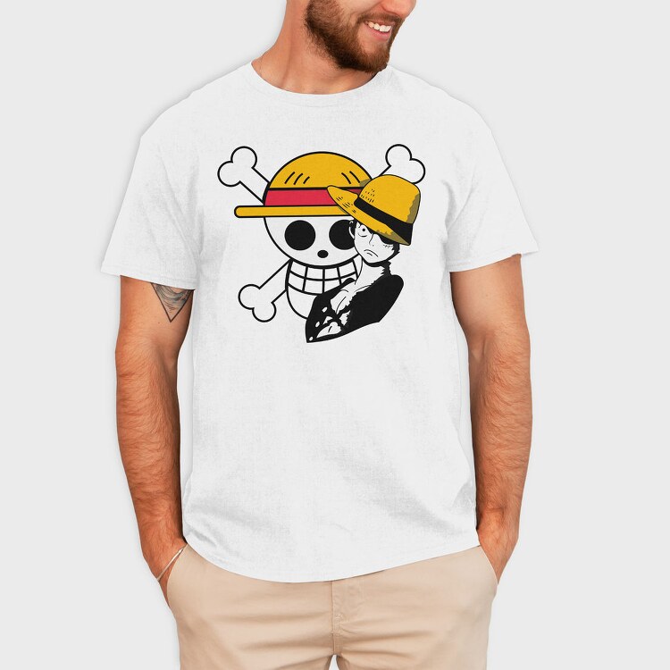 Luffy Pirate Hat, Tricou Barbati (Unisex)