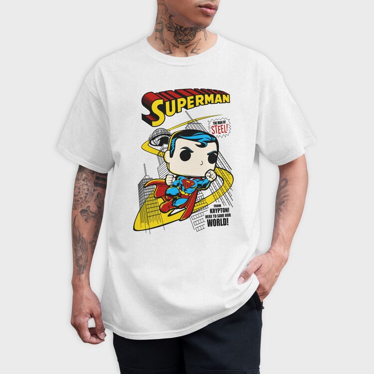 Superman Steel Save World, Tricou Barbati (Unisex)