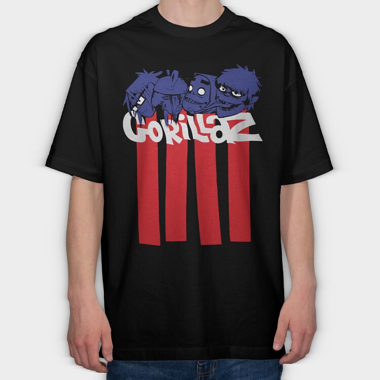 Patriotic Gorillaz, Tricou Oversize Barbati (Unisex)