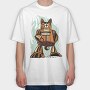 Cyborg Cat, Tricou Oversize Barbati (Unisex)