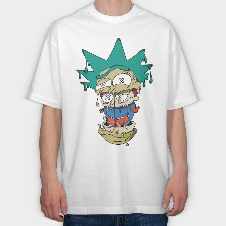 Melting Rick, Tricou Oversize Barbati (Unisex)