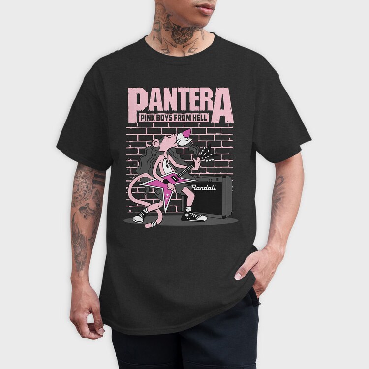 Pink Pantera Guitar, Tricou Barbati (Unisex)