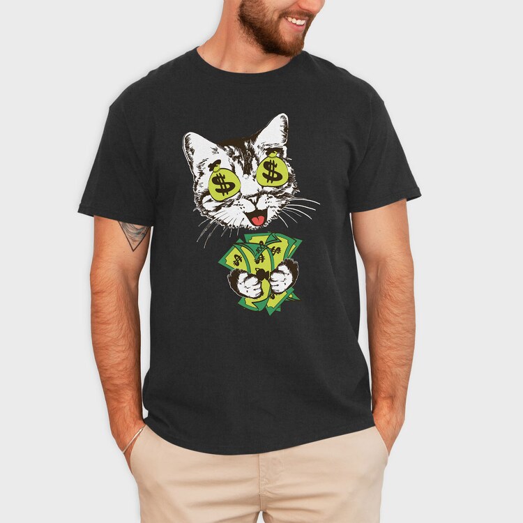 Money Cat, Tricou Barbati (Unisex)