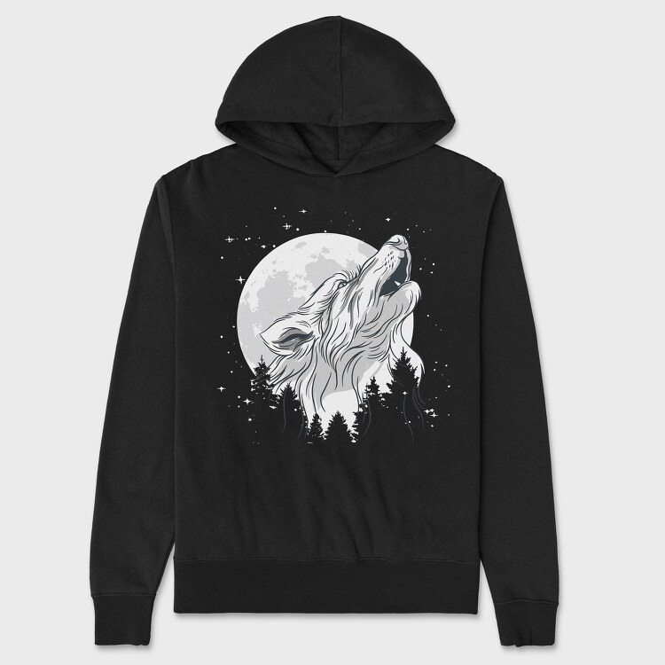 Wolf Moon, Hanorac Oversize Barbati (Unisex)