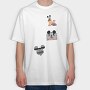 Mickey Mouse Stripes, Tricou Oversize Barbati (Unisex)