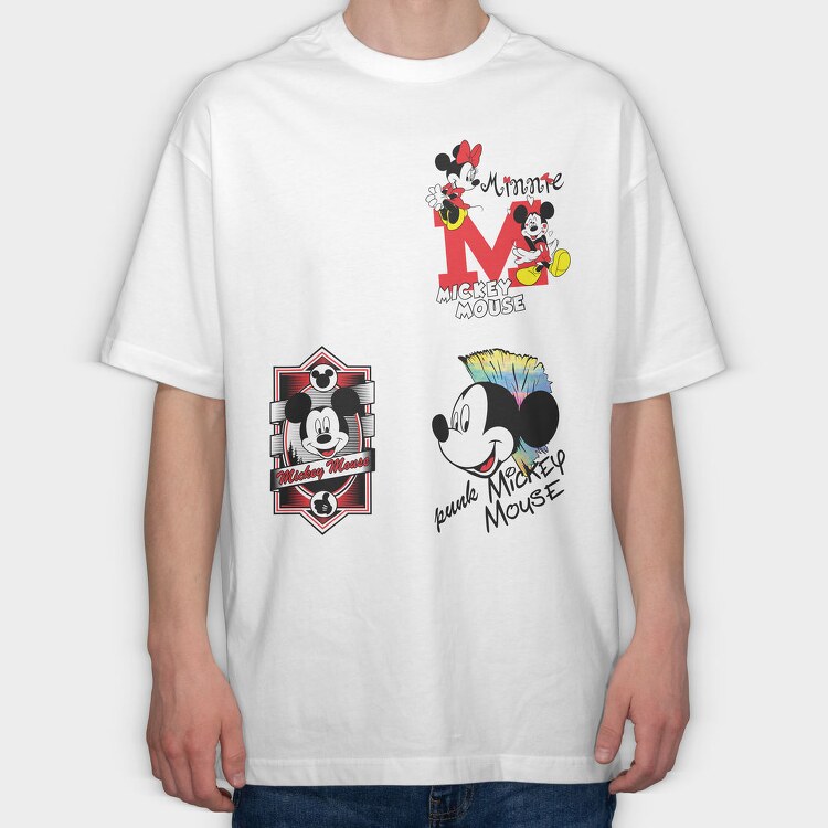 Mickey Punk Mouse, Tricou Oversize Barbati (Unisex)