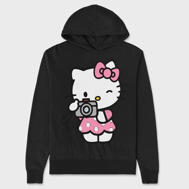 Cartoon Retro Hello Kitty 1, Hanorac Oversize Barbati (Unisex)