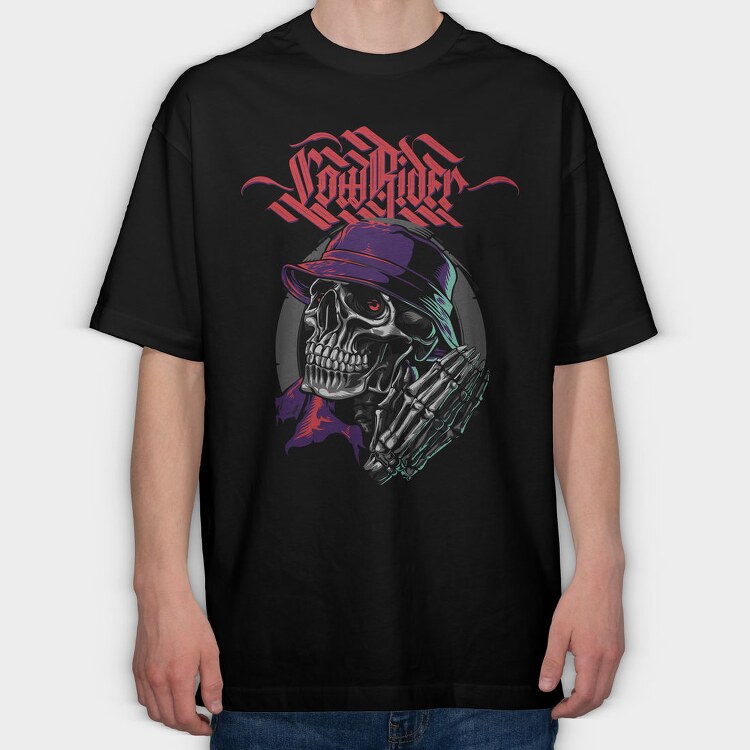 Skull Rider, Tricou Oversize Barbati (Unisex)