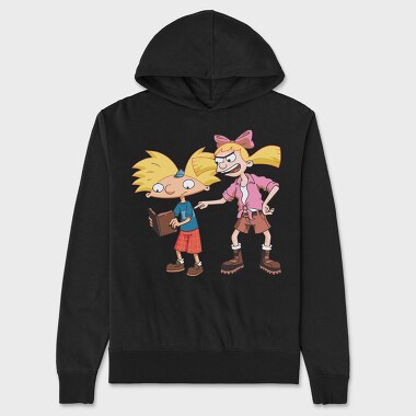 Cartoon Retro Hey Arnold 1, Hanorac Oversize Barbati (Unisex)