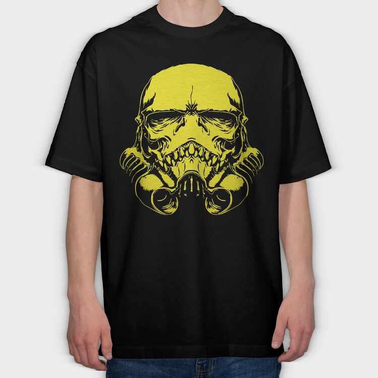 Skull Yellow Scream, Tricou Oversize Barbati (Unisex)