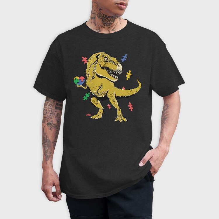 Puzzle Pie T Rex, Tricou Barbati (Unisex)