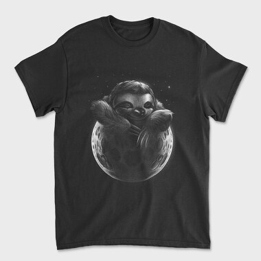 Tricou Barbati (Unisex), Sloth Moon Monochrome