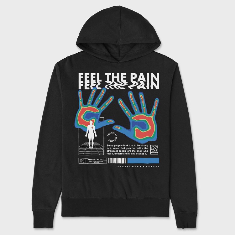 Feel The Pain 2, Hanorac Oversize Barbati (Unisex)