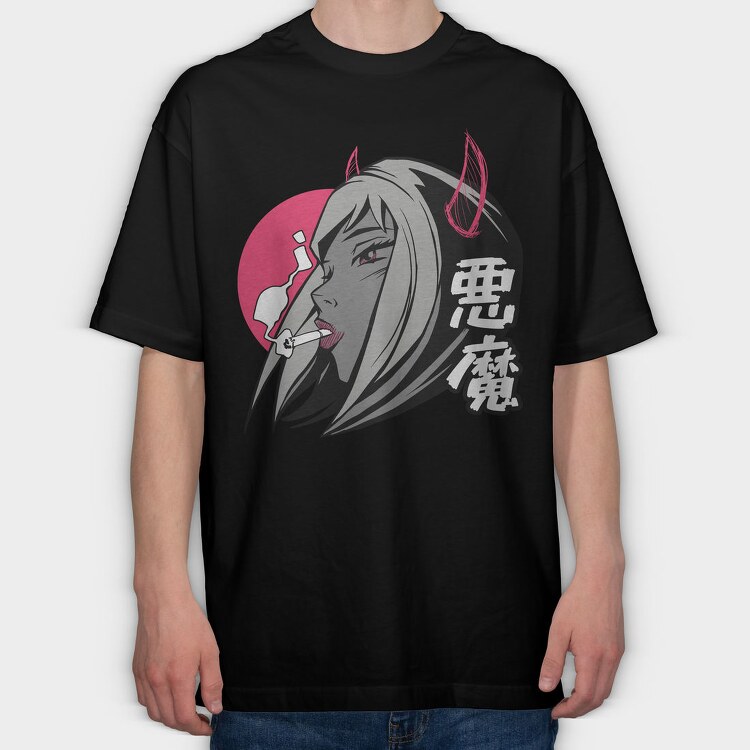 Smoke Devil, Tricou Oversize Barbati (Unisex)