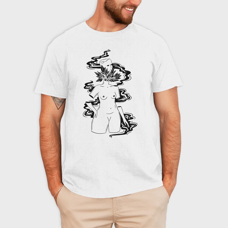 Smoke Leaf Woman, Tricou Barbati (Unisex)