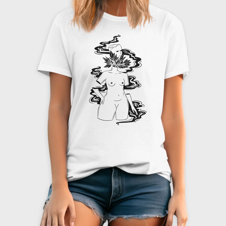 Smoke Leaf Woman, Tricou Barbati (Unisex)