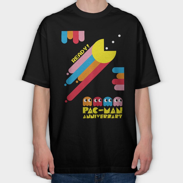 Ready Pac Man Anniversary, Tricou Oversize Barbati (Unisex)