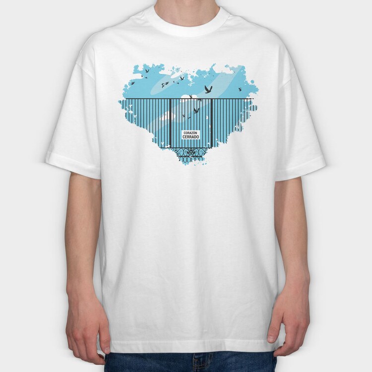 Caged Heart Freedom, Tricou Oversize Barbati (Unisex)