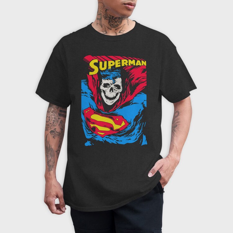 Superman Skull, Tricou Barbati (Unisex)