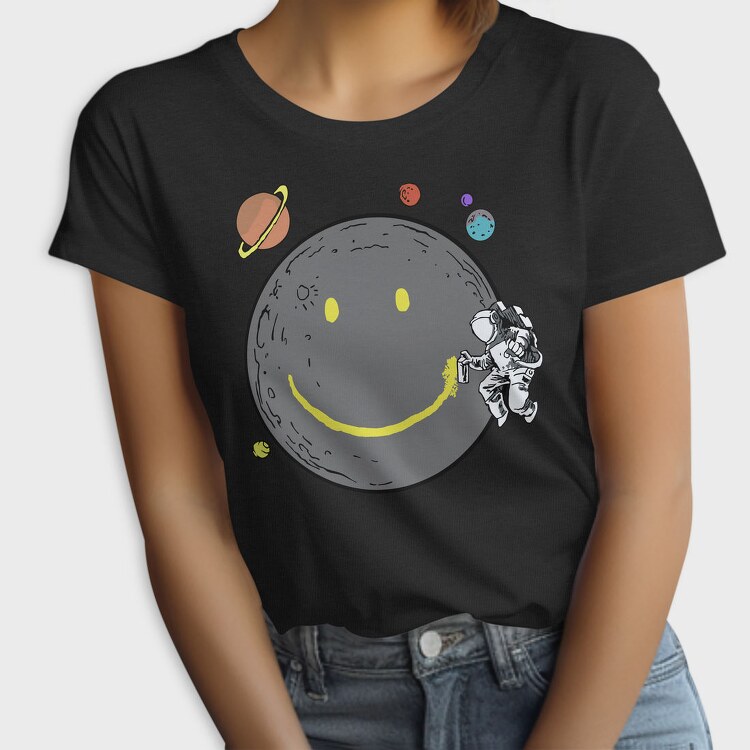 Space Smiley Astronaut, Tricou Femei