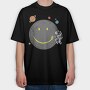 Space Smiley Astronaut, Tricou Oversize Barbati (Unisex)
