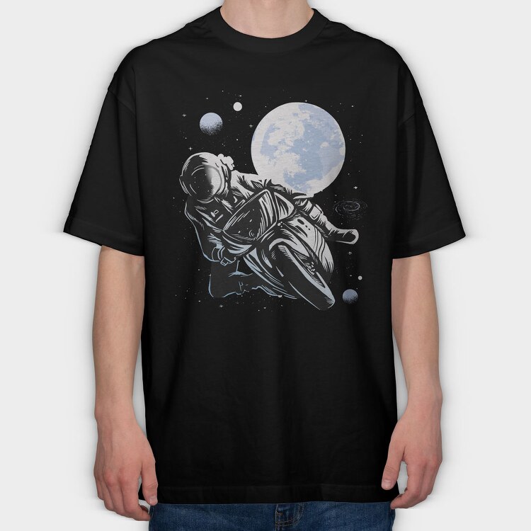 Spacewalk Moon, Tricou Oversize Barbati (Unisex)
