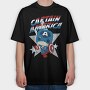 Captain America Pop Art 1, Tricou Oversize Barbati (Unisex)