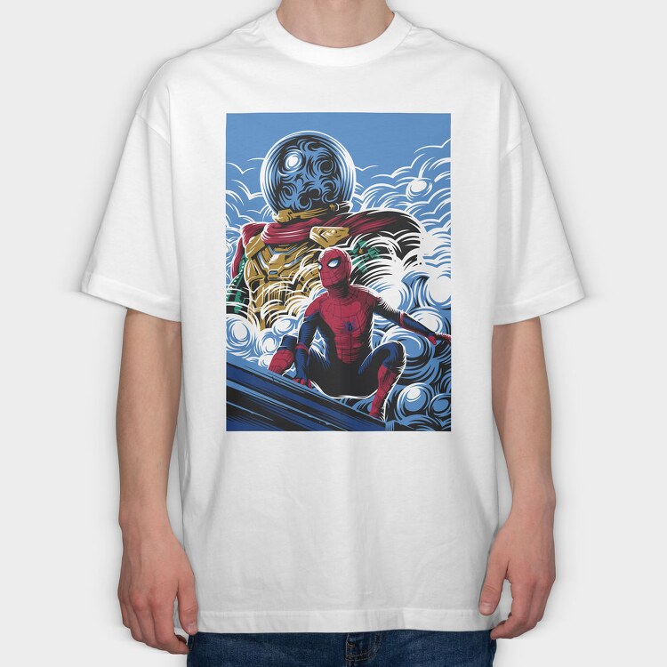 Spiderman Moon Wave, Tricou Oversize Barbati (Unisex)