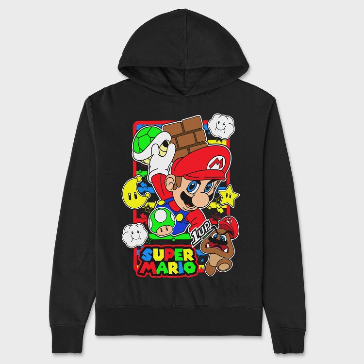 Super Mario 1up, Hanorac Oversize Barbati (Unisex)