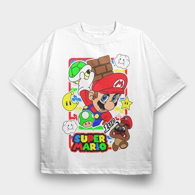 Super Mario 1up, Tricou Oversize Barbati (Unisex)