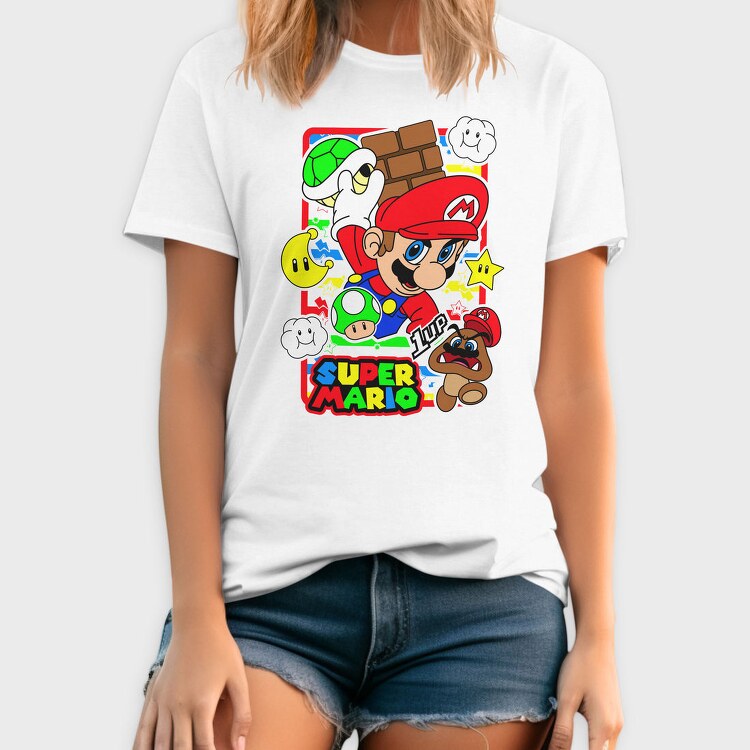 Super Mario 1up, Tricou Barbati (Unisex)