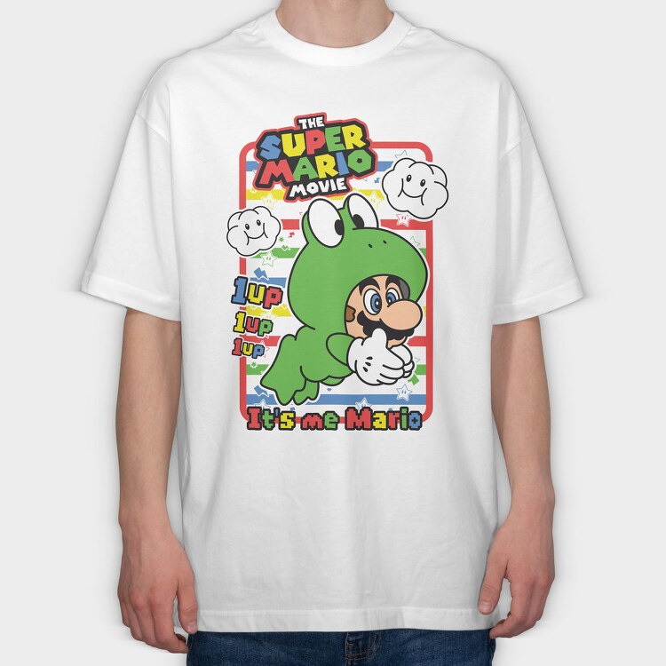 Super Mario 1up Fun, Tricou Oversize Barbati (Unisex)