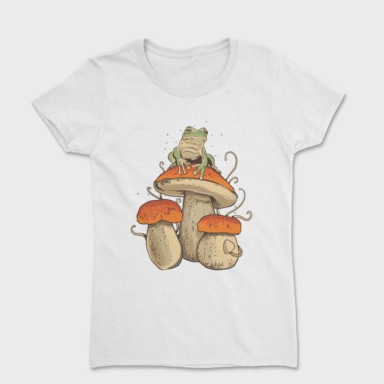 Cottagecore Mushroom Frog, Tricou Femei
