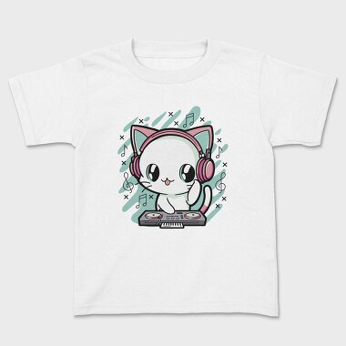 Cute Cat Dj, Tricou Copii