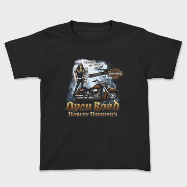 Angel Biker Ride Open Road Harley Davidson, Tricou Copii