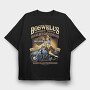 Boswell Music City Biker Girl Nashville, Tricou Oversize Barbati (Unisex)