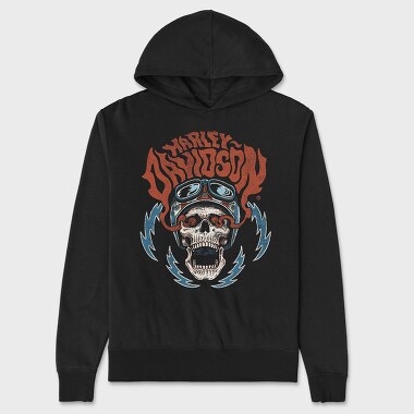 Harley Davidson Skull Biker, Hanorac Oversize Barbati (Unisex)