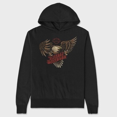 Harley Eagle Biker Flag, Hanorac Oversize Barbati (Unisex)