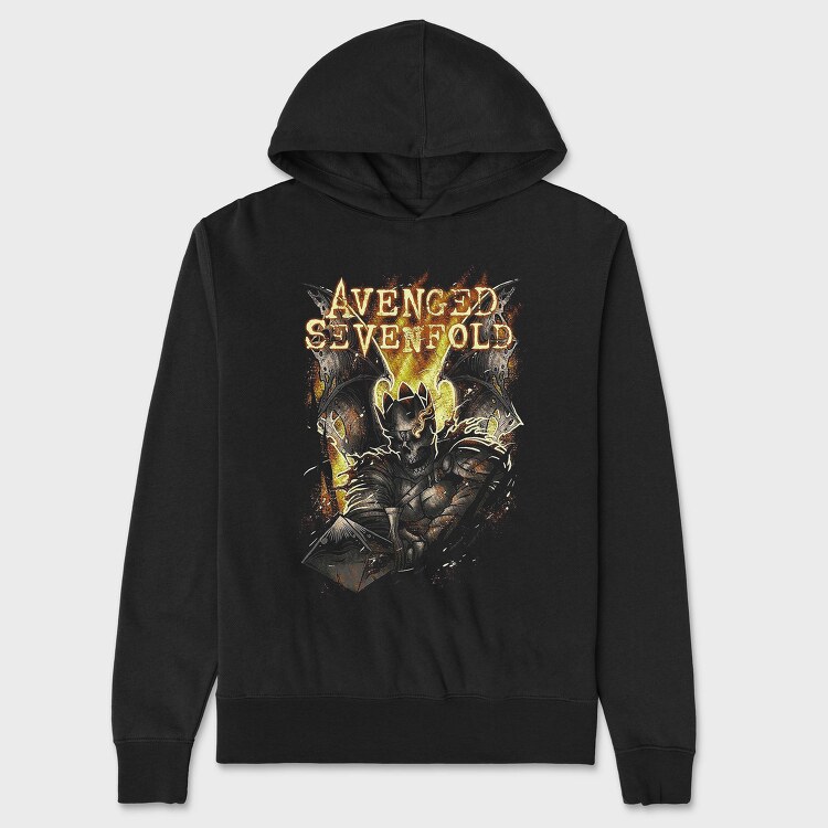 Avenged Sevenfold Flames Flower, Hanorac Oversize Barbati (Unisex)