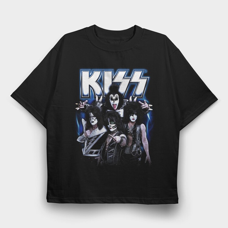 Kiss Band Legendary Rock, Tricou Oversize Barbati (Unisex)