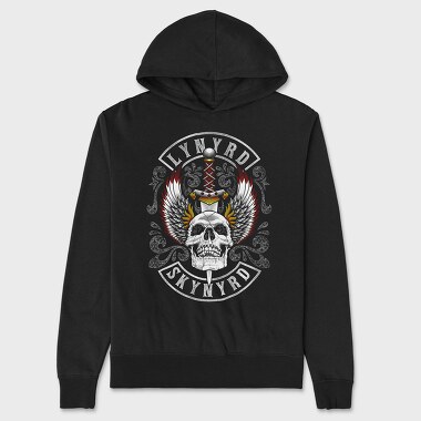 Lynnyrd Skynyrd Flames Flag Skull 2, Hanorac Oversize Barbati (Unisex)