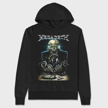 Megadeth Skull Planet Flames 2, Hanorac Oversize Barbati (Unisex)