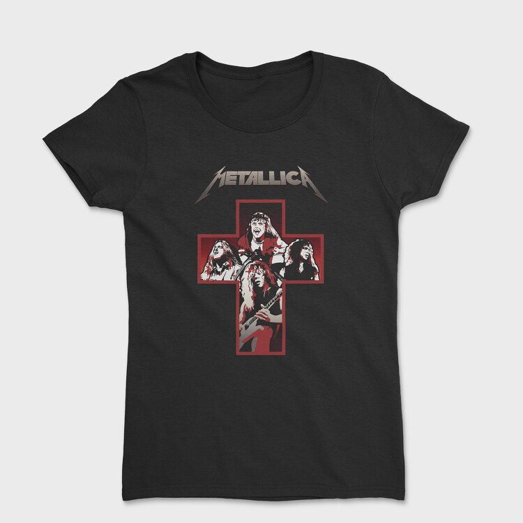 Metallica Cross Red Guitarist, Tricou Femei