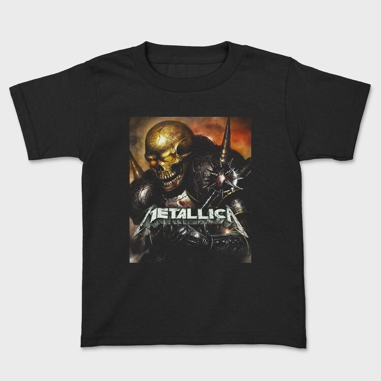 Metallica Skull Flames Red Eyes, Tricou Copii