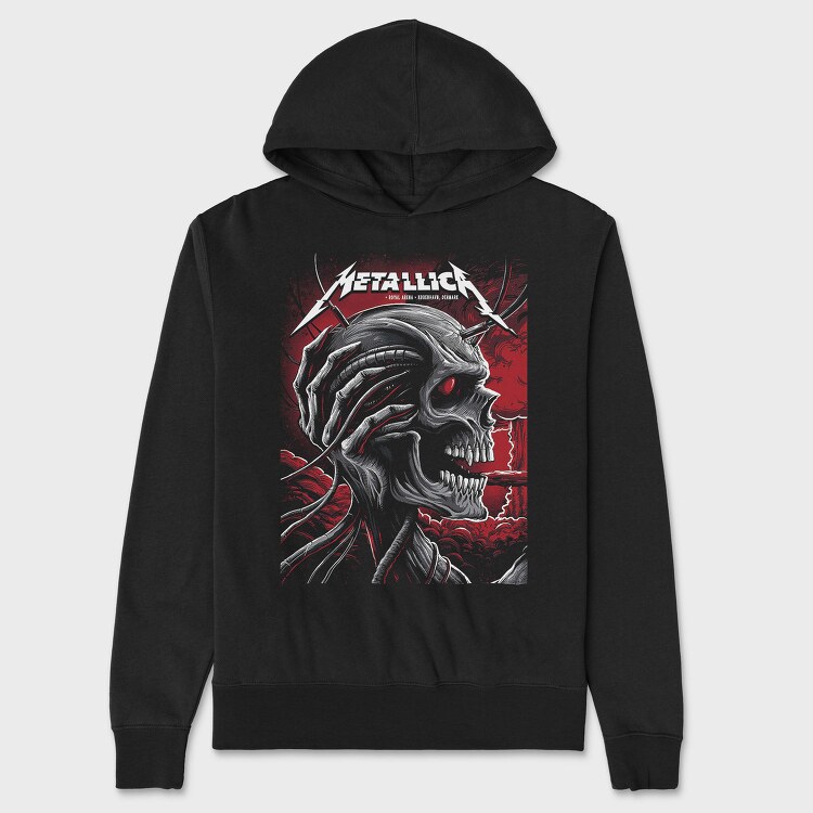 Metallica Skull Red Eyes, Hanorac Oversize Barbati (Unisex)