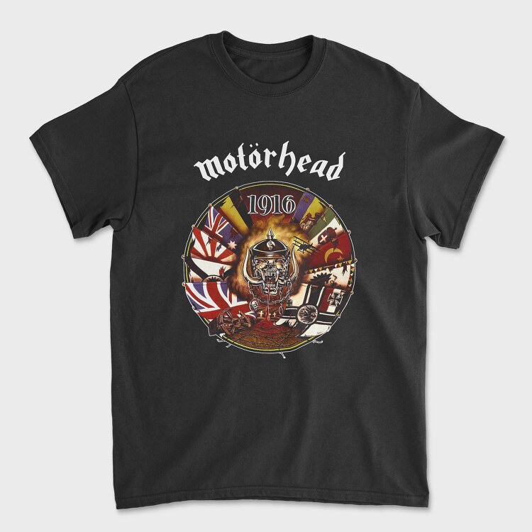 Motorhead 1916 Devil British Flag, Tricou Barbati (Unisex)