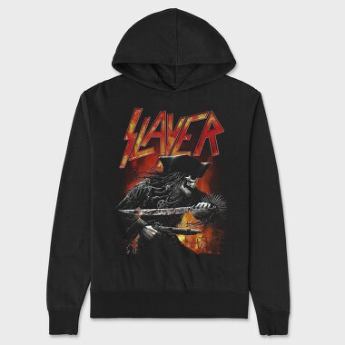 Slayer Flames Pentagram Eyes, Hanorac Oversize Barbati (Unisex)