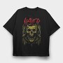 Slayer Skull Flames Crosses 3, Tricou Oversize Barbati (Unisex)