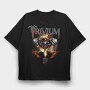 Trivium Skeleton Wings Flames 2, Tricou Oversize Barbati (Unisex)